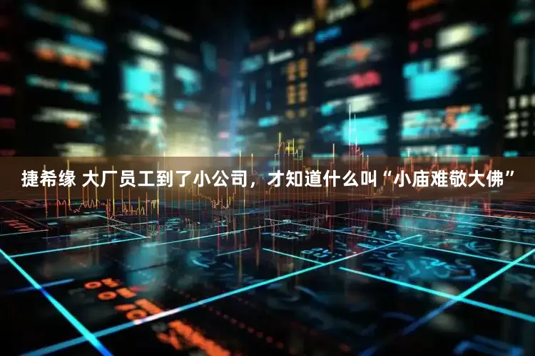 捷希缘 大厂员工到了小公司，才知道什么叫“小庙难敬大佛”