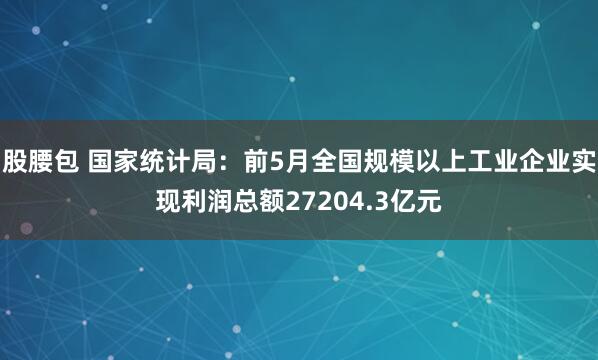 股腰包 国家统计局：前5月全国规模以上工业企业实现利润总额27204.3亿元